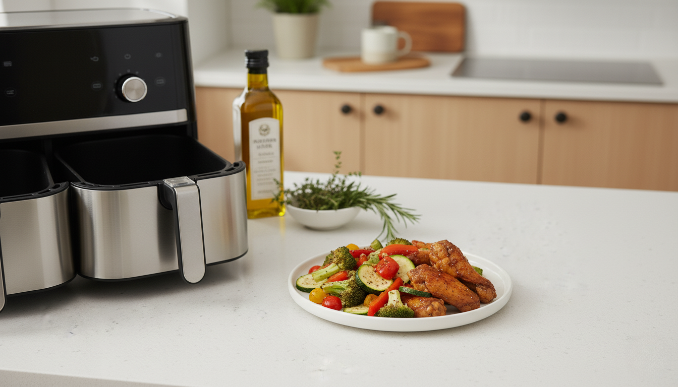 air fryer with food